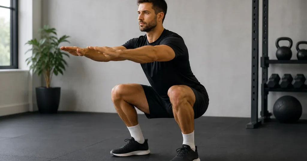 Squat sécurisé — Technique de base sans matériel